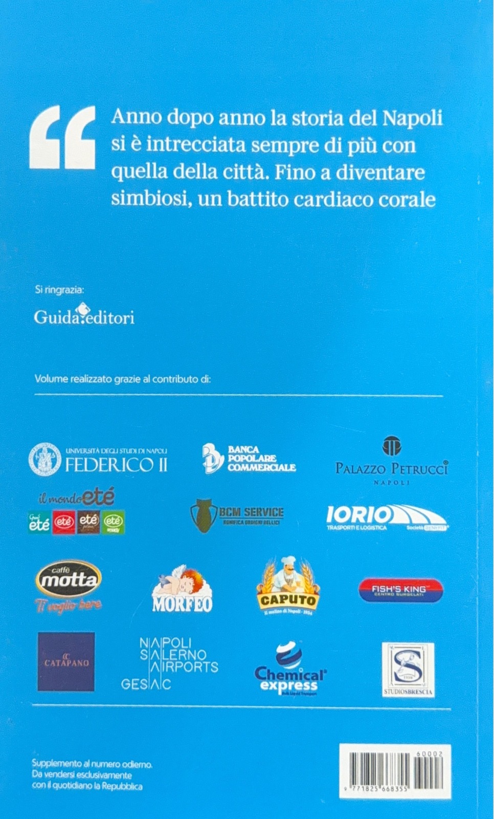 Retro del volume con i contributori tra cui BCM Service