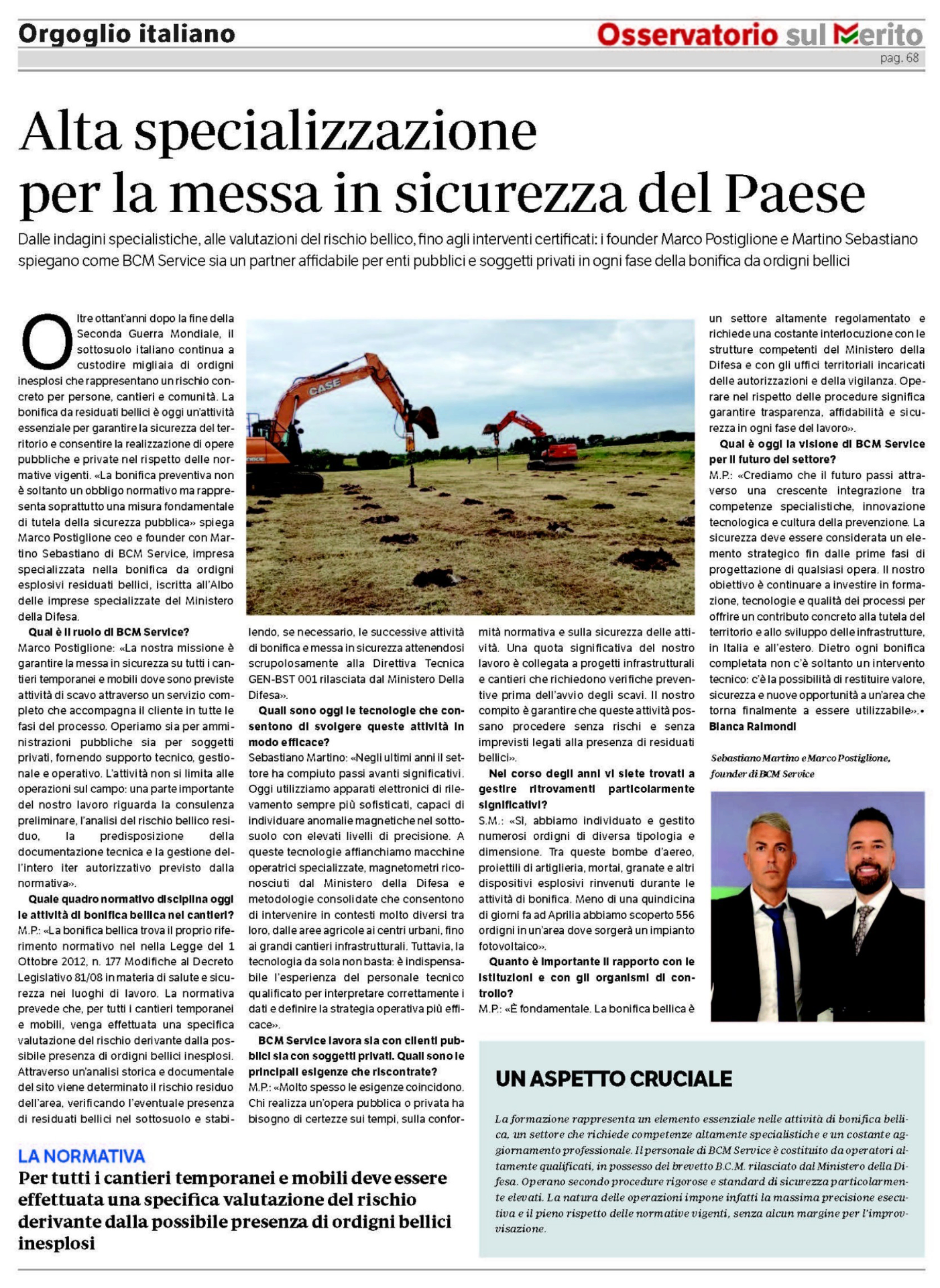 Articolo Osservatorio sul Merito — Alta specializzazione per la messa in sicurezza del Paese